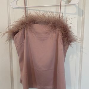 Lulus Feathered Mauve Top